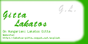 gitta lakatos business card